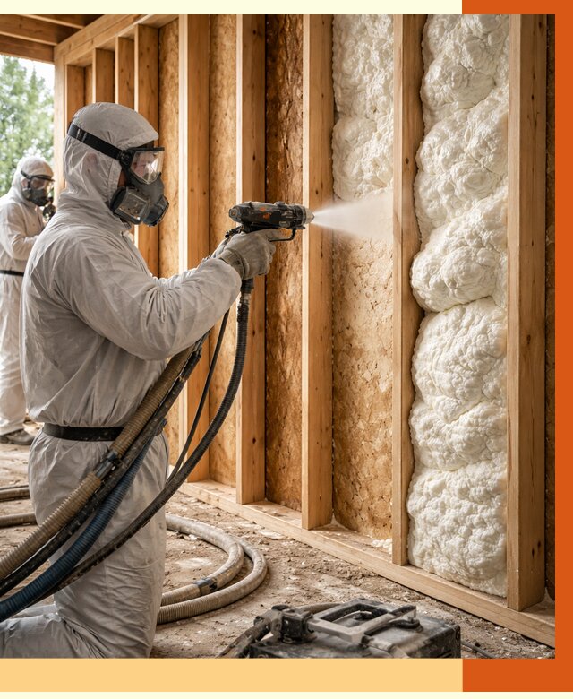 Утепление каркасного дома ППУ в асбесте от 2830 руб./м2 — работа под ключ | ТепломастерСбс