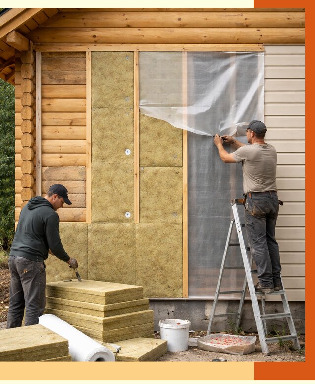 Утепление дома из бруса в асбесте от 3790 руб./м2 — работы под ключ | ТепломастерСбс