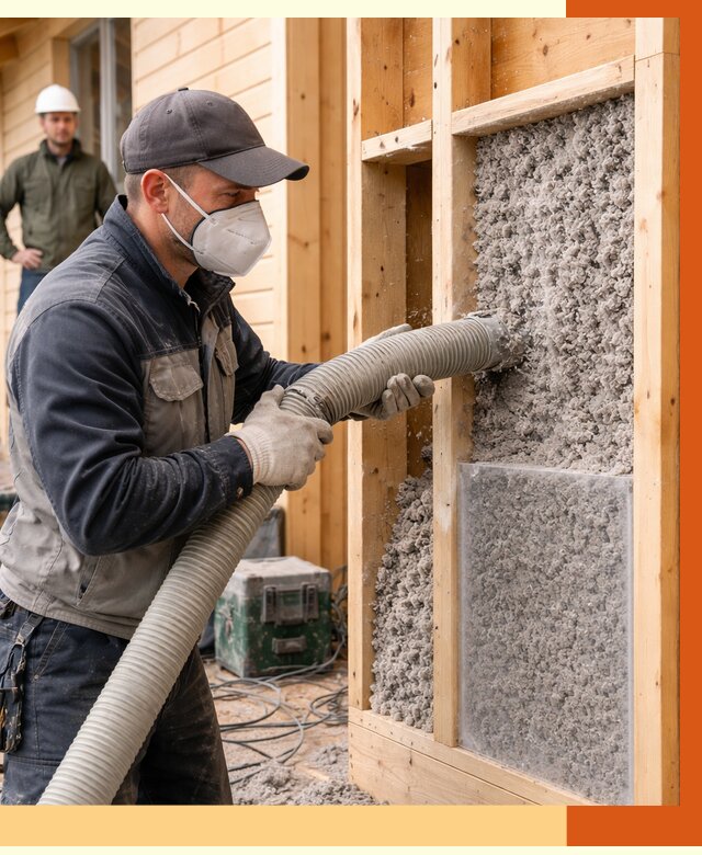 Утепление дома из бруса эковатой в асбесте от 1870 руб/м2 | ТепломастерСбс