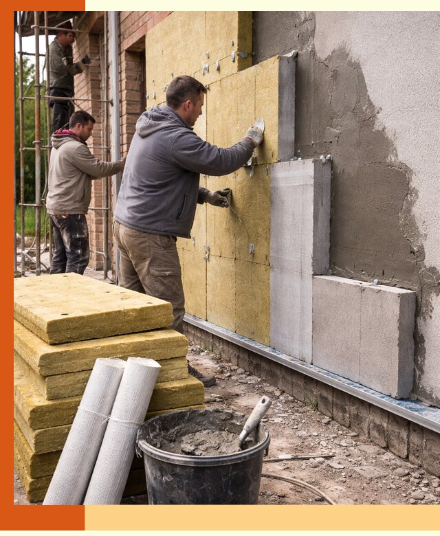 Утепление кирпичного дома под ключ в асбесте