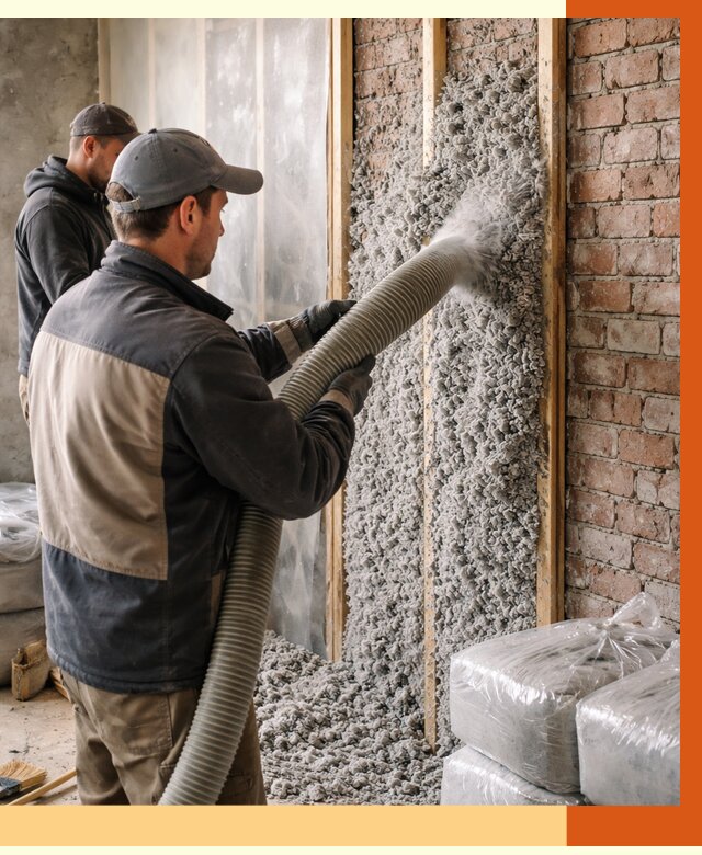 Утепление кирпичного дома эковатой в асбесте от 2375 руб./м² | ТепломастерСбс