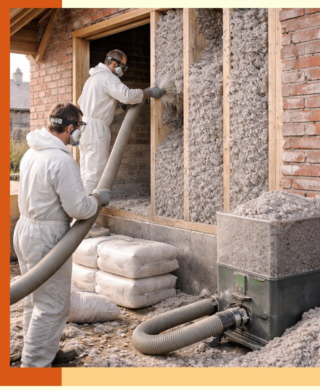 Утепление кирпичного дома эковатой в асбесте