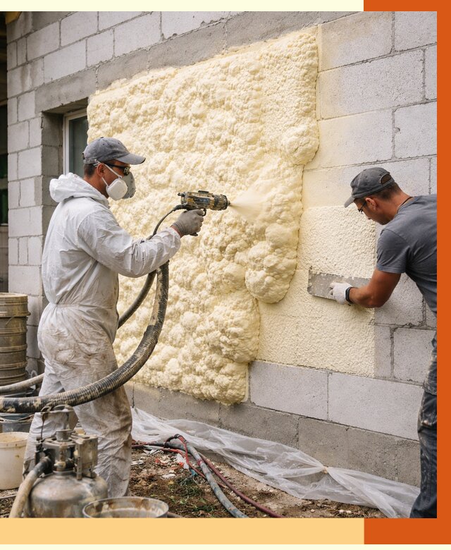 Утепление дома из газобетона ППУ в асбесте от 4851 руб./м² под ключ | ТепломастерСбс