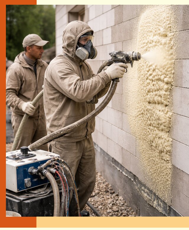 Утепление дома из газобетона ППУ в асбесте — надежная теплоизоляция