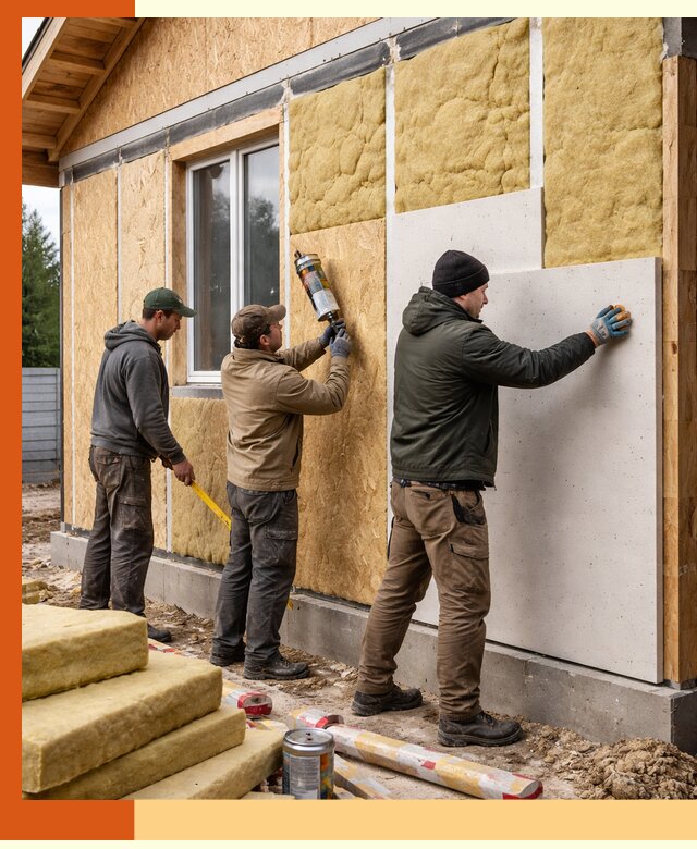 Профессиональное утепление дома из SIP-панелей в асбесте