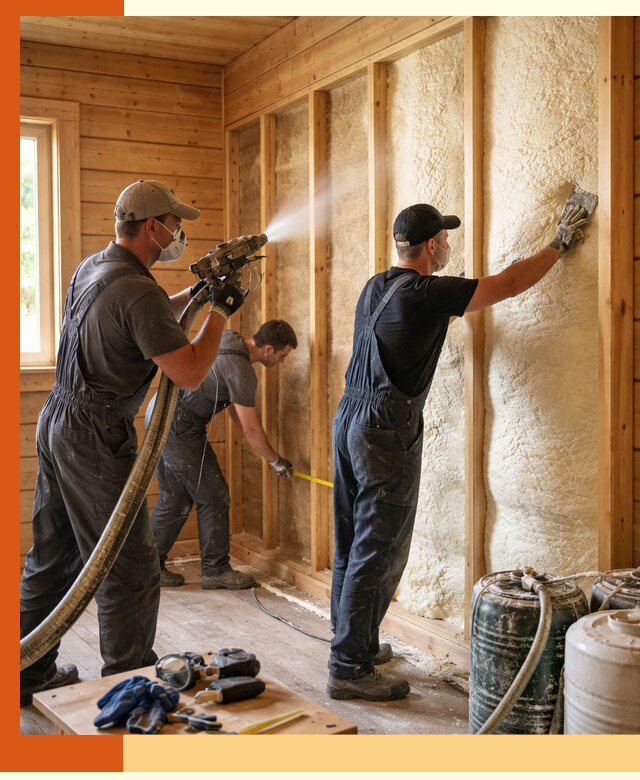 Утепление бани пенополиуретаном (ППУ) в асбесте