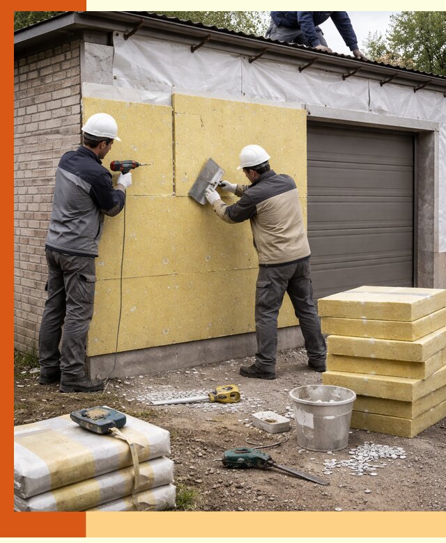 Утепление гаража снаружи в асбесте качественно и надёжно