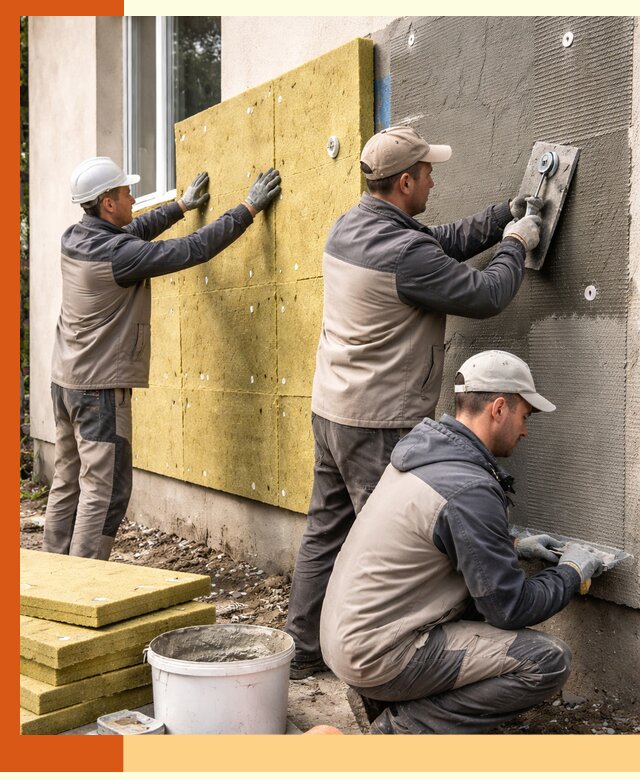 Утепление фасада под штукатурку в асбесте — энергоэффективная технология