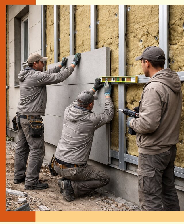 Утепление вентилируемого фасада под ключ в асбесте