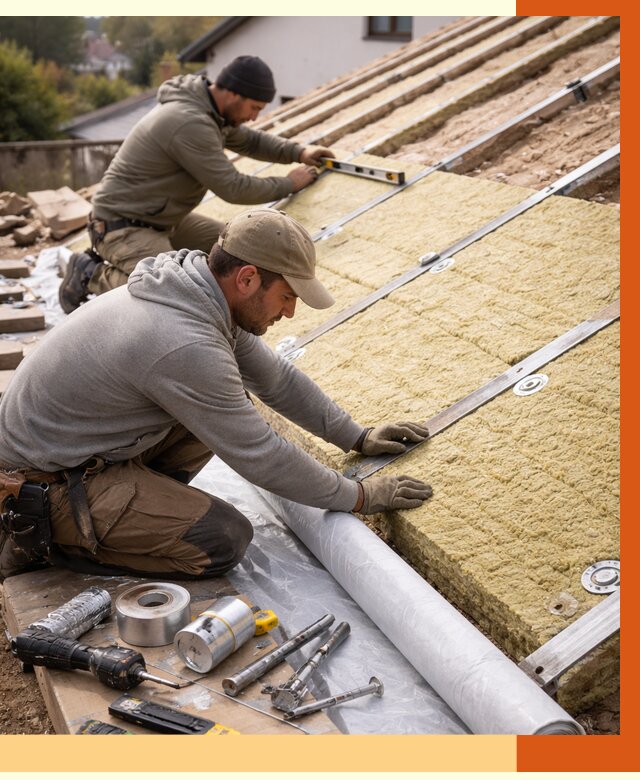 Утепление крыши снаружи в асбесте под ключ от 1213 руб./м2 | ТепломастерСбс