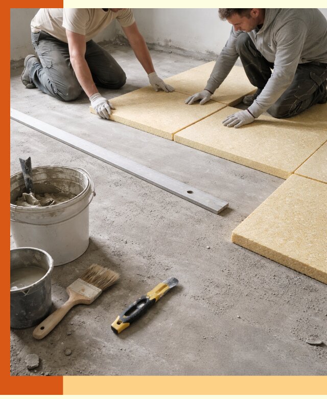 Утепление бетонного пола в асбесте профессионально и недорого