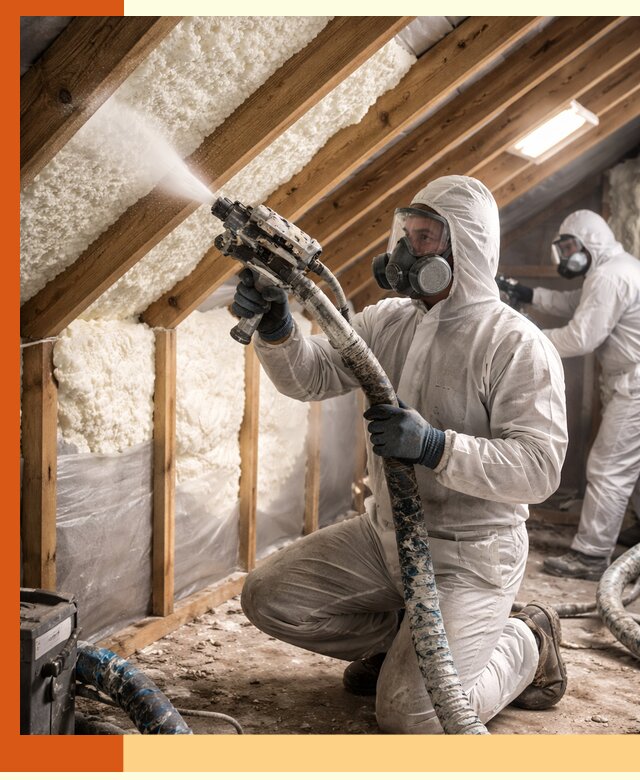 Утепление чердака пенополиуретаном (ППУ) в асбесте