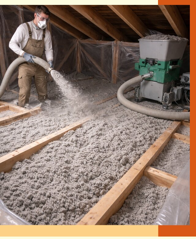 Утепление чердака эковатой в асбесте от 1466 руб/м2 — заказать у ТепломастерСбс