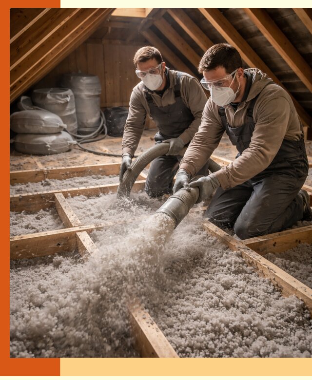 Утепление чердака эковатой в асбесте — быстро и надёжно