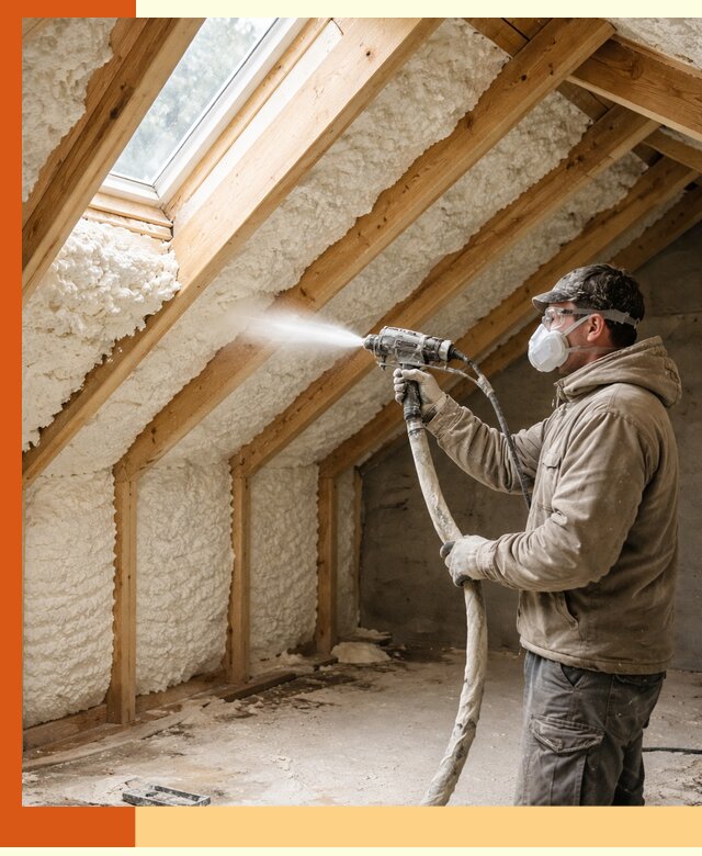 Утепление мансарды ППУ в асбесте быстро и надежно