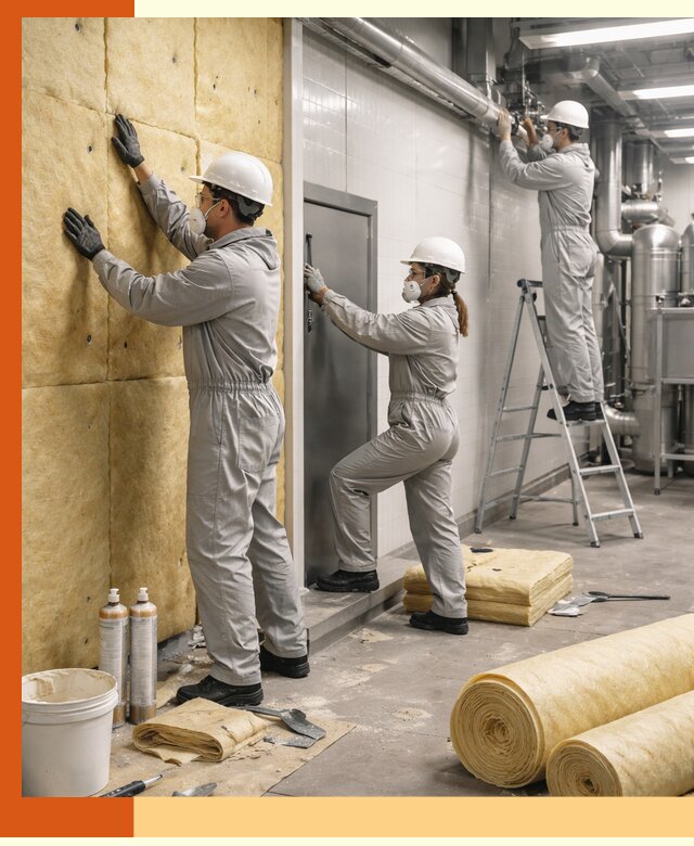 Утепление пищевого цеха под ключ в асбесте