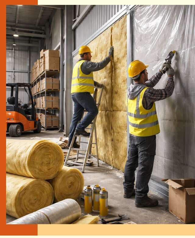 Утепление склада с техникой в асбесте под ключ