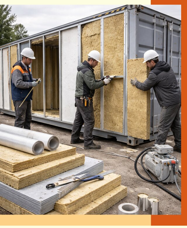 Утепление морского контейнера в асбесте от 3790 руб. под ключ | ТепломастерСбс