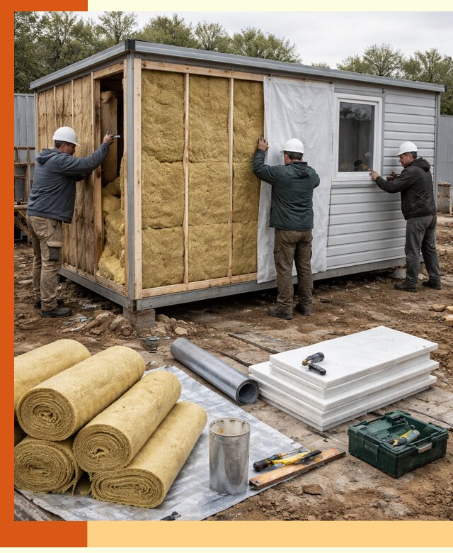 Утепление строительной бытовки под ключ в асбесте для любых условий