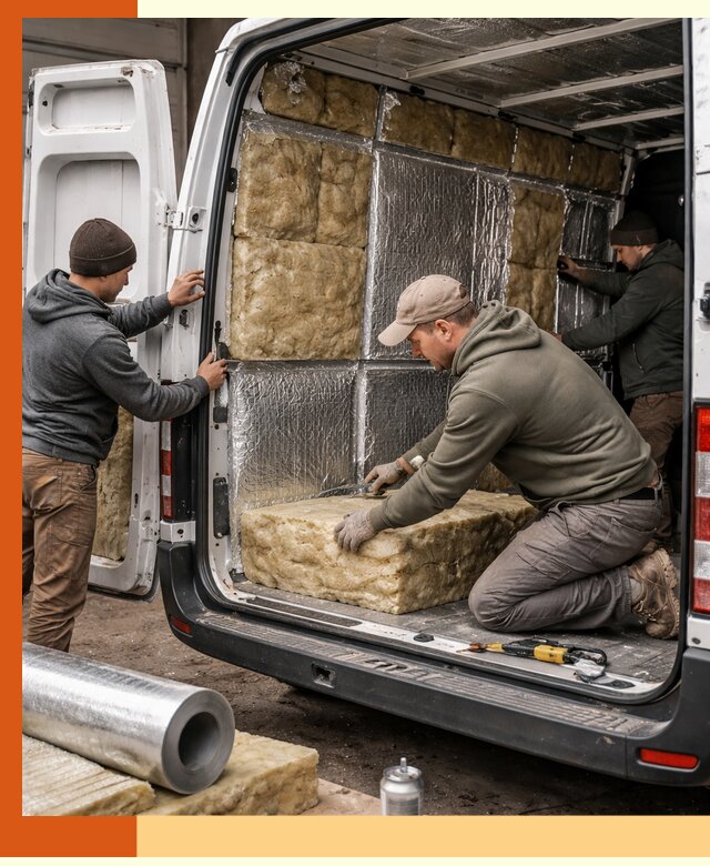Утепление фургона в асбесте: профессиональная теплоизоляция и шумоизоляция