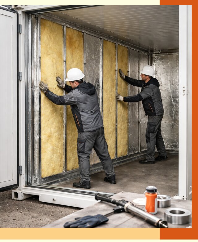 Утепление рефрижераторного контейнера в асбесте от 45482 руб./м² | ТепломастерСбс