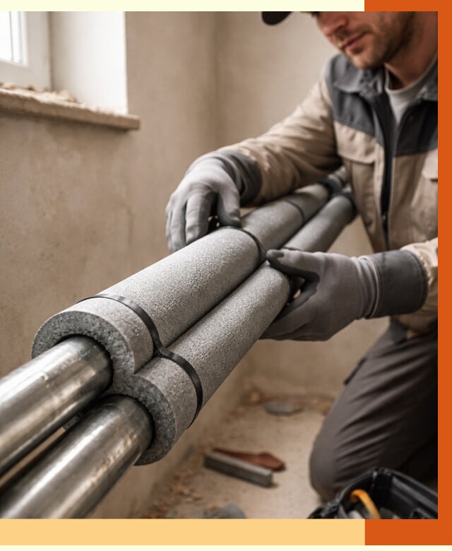 Утепление труб отопления в асбесте от 2880 руб. за м² — услуги под ключ | ТепломастерСбс