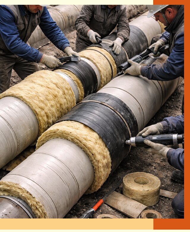 Утепление трубопровода в асбесте под ключ от 1870 руб. — надежно и выгодно | ТепломастерСбс