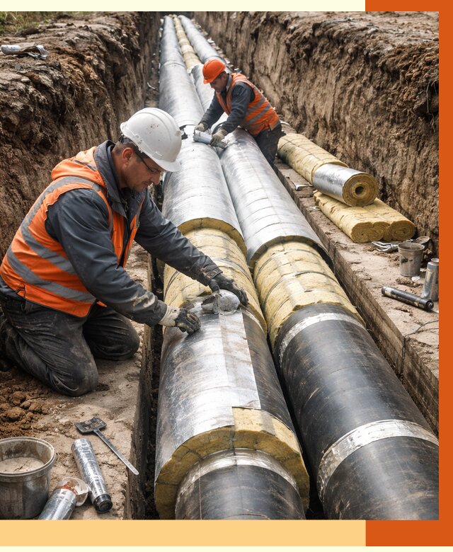 Утепление теплотрассы в асбесте от 4548 руб./м2 — ппу и комплексная изоляция | ТепломастерСбс