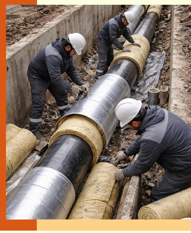 Утепление теплотрассы в асбесте: утеплительные работы и материалы