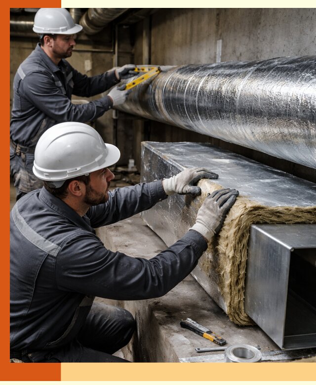 Профессиональное утепление воздуховодов и теплоизоляция в асбесте