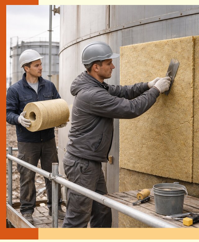 Профессиональное утепление резервуара и теплоизоляция в асбесте