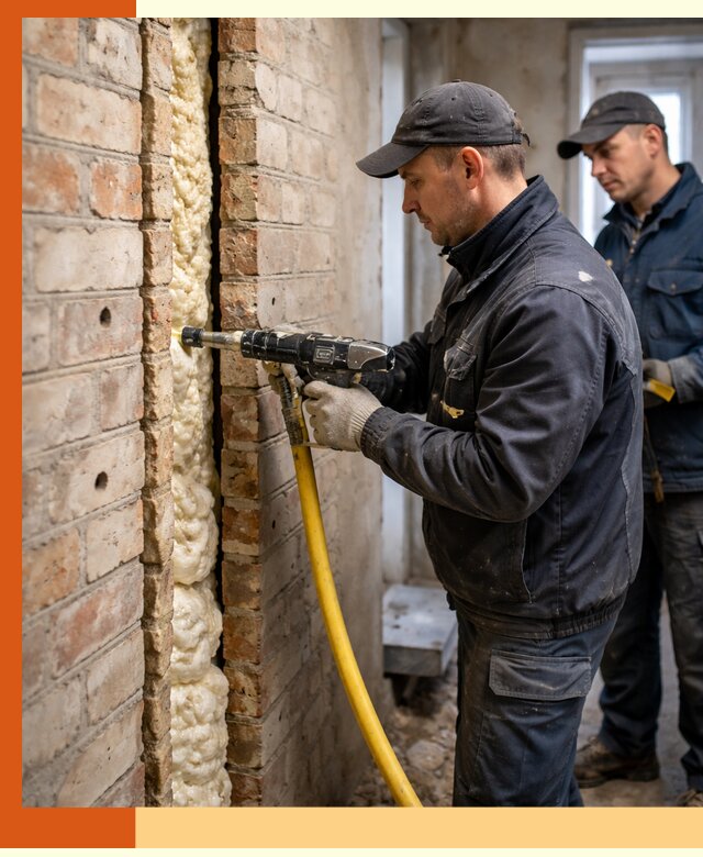 Межстеновое утепление пенополиуретаном в асбесте