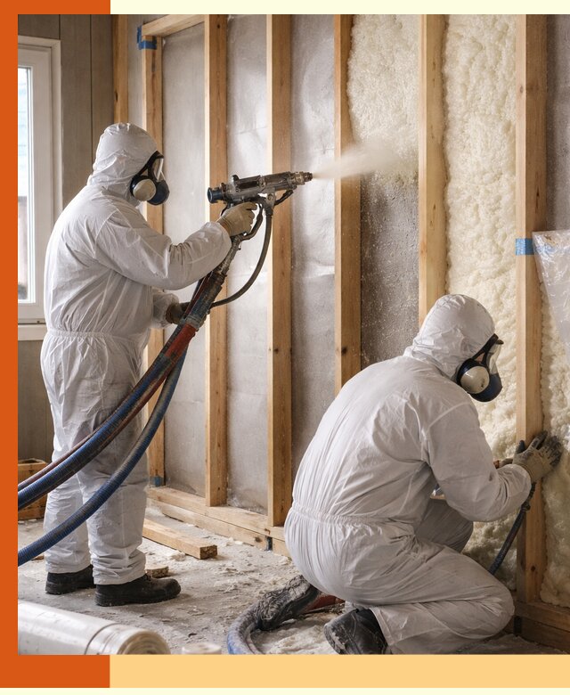 Утепление каркасной стены ППУ в асбесте для домов и коттеджей