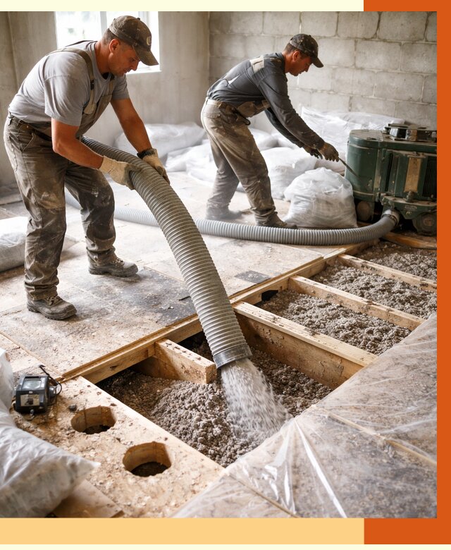 Заполнение пустот перекрытий в асбесте от 4548 руб. под ключ | ТепломастерСбс