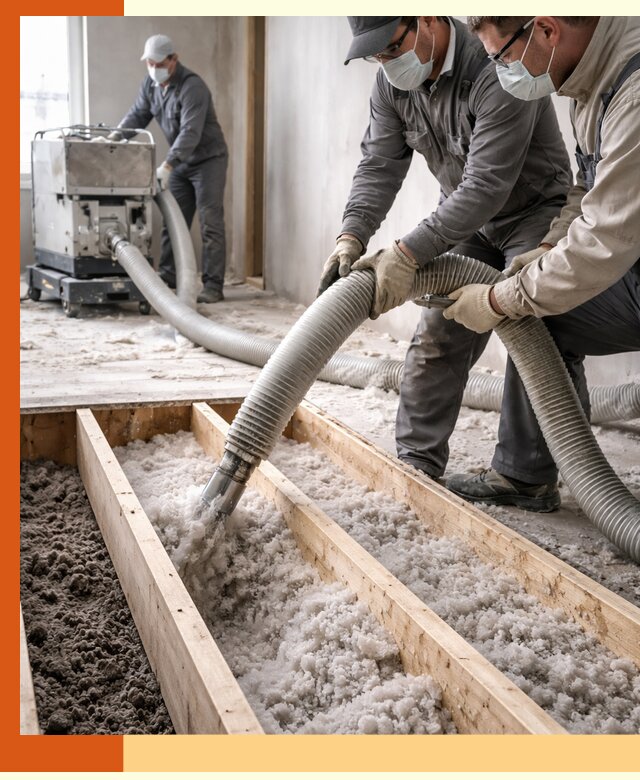 Заполнение полостей межэтажного перекрытия в асбесте эффективно и герметично