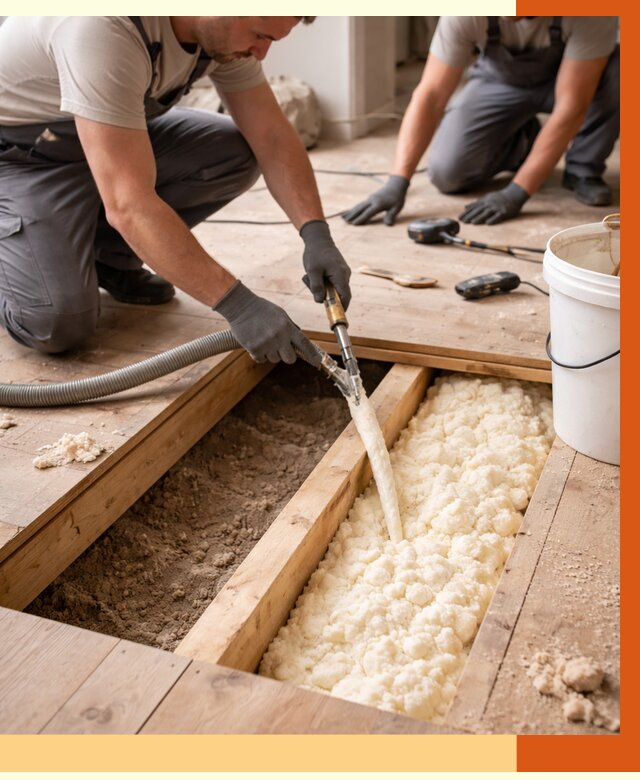 Заполнение пустот пола в асбесте от 2729 руб. — утепление пустот пола под ключ | ТепломастерСбс