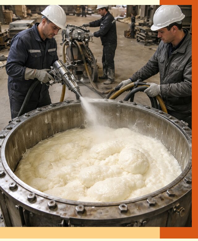 Заливка ППУ в емкости в асбесте от 7328 руб. — утепление емкости под ключ | ТепломастерСбс