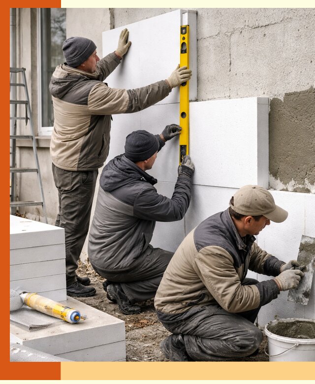 Утепление пенопластом наружных стен и фасадов в асбесте