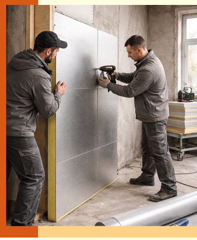 Утепление PIR панелями домов и зданий в асбесте