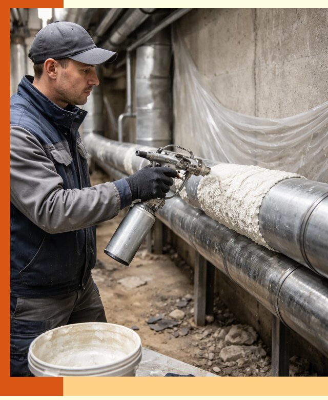 Утепление труб жидкой теплоизоляцией в асбесте