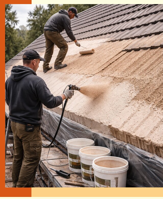 Утепление кровли жидкой пробкой в асбесте для домов и зданий