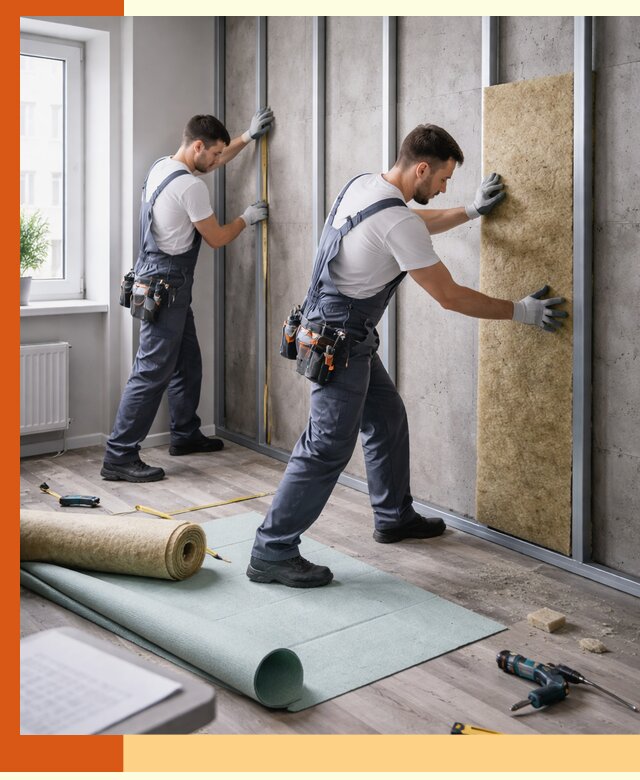 Шумоизоляция квартиры под ключ в асбесте — профессионально и гарантированно