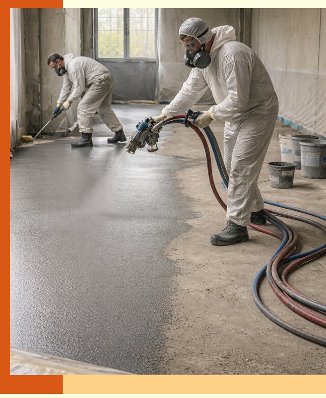 Гидроизоляция полимочевиной полов и конструкций в асбесте