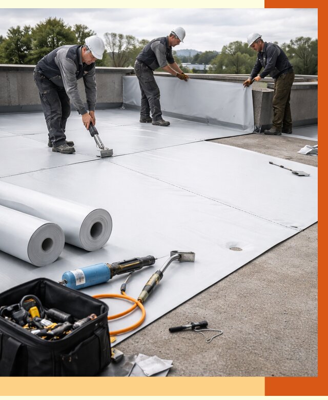 Гидроизоляция мембранной кровли в асбесте от 7580 руб./м² — профессионально | ТепломастерСбс