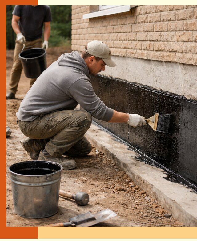 Гидроизоляция цоколя домов и зданий в асбесте эффективными методами