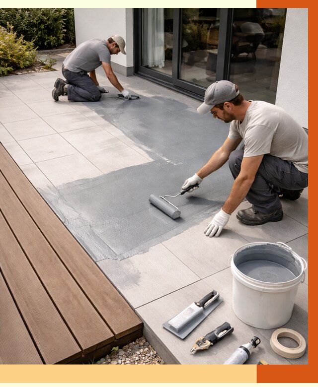 Гидроизоляция террасы в асбесте под ключ от 7580 руб./м² | ТепломастерСбс