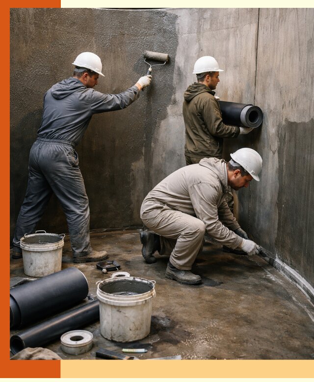 Гидроизоляция резервуара профессионально в асбесте