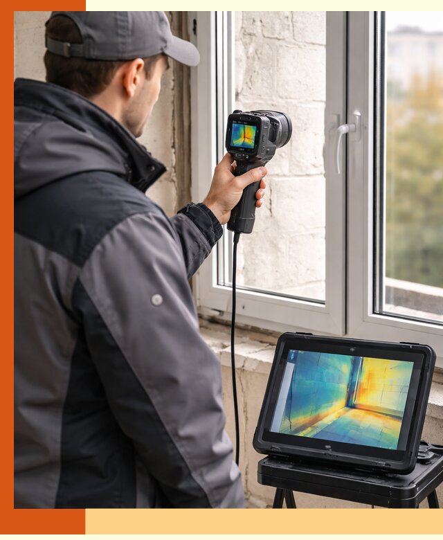 Тепловизионное обследование дома в асбесте для выявления утечек тепла
