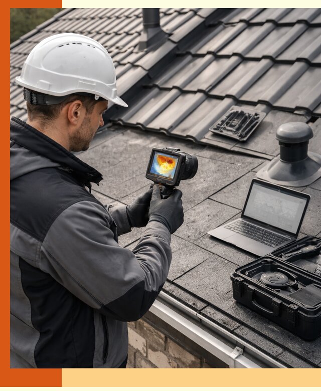 Тепловизионное обследование кровли в асбесте для выявления дефектов