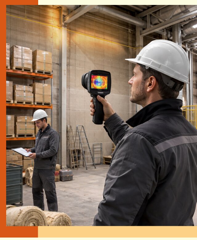 Тепловизионное обследование склада и выявление утечек в асбесте